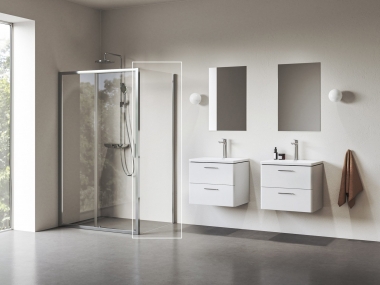 Stacionari dušo sienelė RAVAK Blix II NBLPS-90  blizgiu profiliu, skaidriu stiklu 